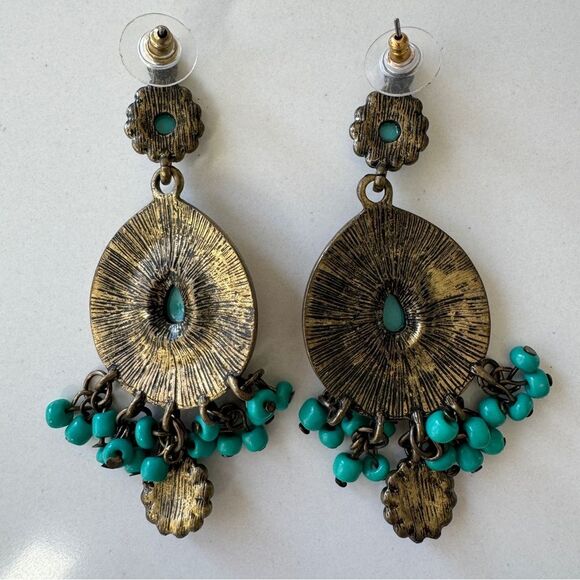 Brass Bohemian Teardrop Earring - Picture 7 of 8